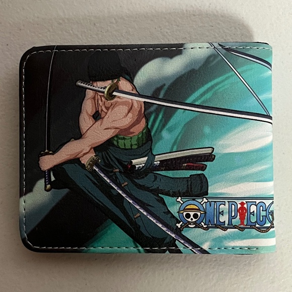 Roronoa Zoro Faux Leather Wallet New Green Anime Money Holder Sword Luffy - Picture 2 of 5